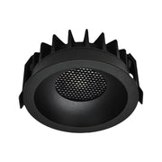 12W LED Honeycomb Downlight med Sort Ring og Sort Kølekrop - Perfekt til høj farvegengivelse (RA90)
