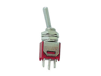 Miniature vippekontakt - 1P ON-OFF-ON, u. gevind