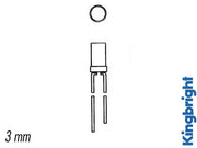 3mm LED - Flad top RØD diffus (12mcd 100°)