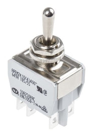 Vippekontakt - 2P ON-OFF-ON, 10A/250VAC, spadestik (Ø12,2mm)