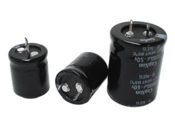 270uF / 450V Lodret elektrolyt (85°C) Ø35x36mm