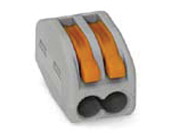 Klemme-samlemuffe - 2 x 0,08-2,5mm², til inst.ledn., Grå