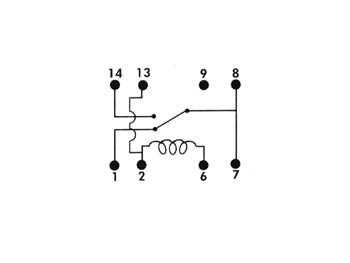 REED relæ - 5VDC / 0,5A maks. 1 x skifte (DIP14-8)