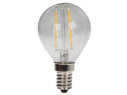 Filament LED kronepære - 230V 2W klar, E14 sokkel (2700K)