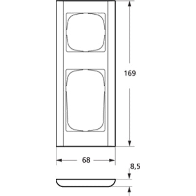LK Fuga ramme Softline 68 2½m - lysegrå