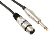 XLR kabel - XLR hun til 6,35mm mono JACK han (10m)