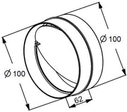 Rund Ø100 samlemuffe kontraspjæld