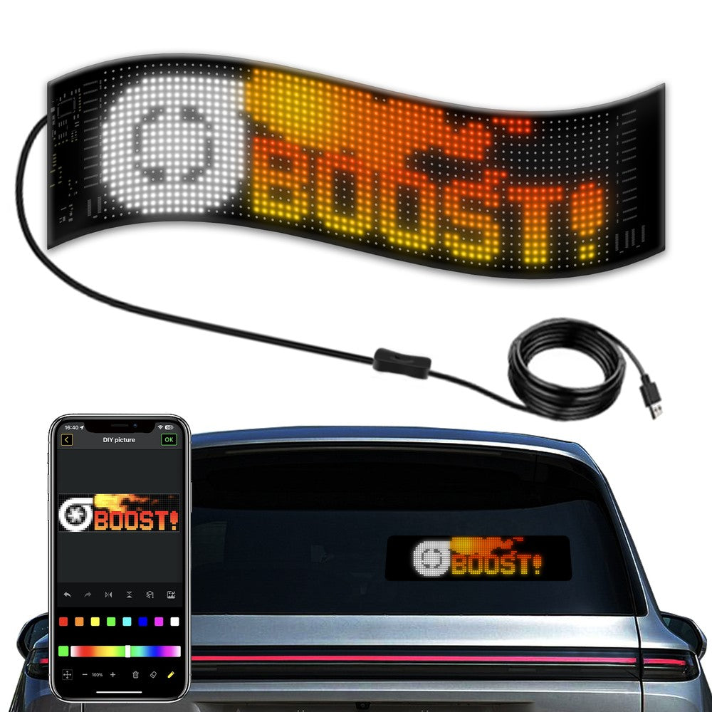 Pixel matrix panel 32x128 med Bluetooth og 5V USB-tilslutning til lyskunst og kreative projekter