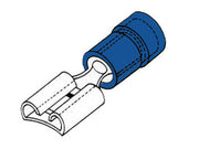 Blå kabelsko - Spadefatning 4,8mm hun, 1,5-2,5mm² (10 stk.)