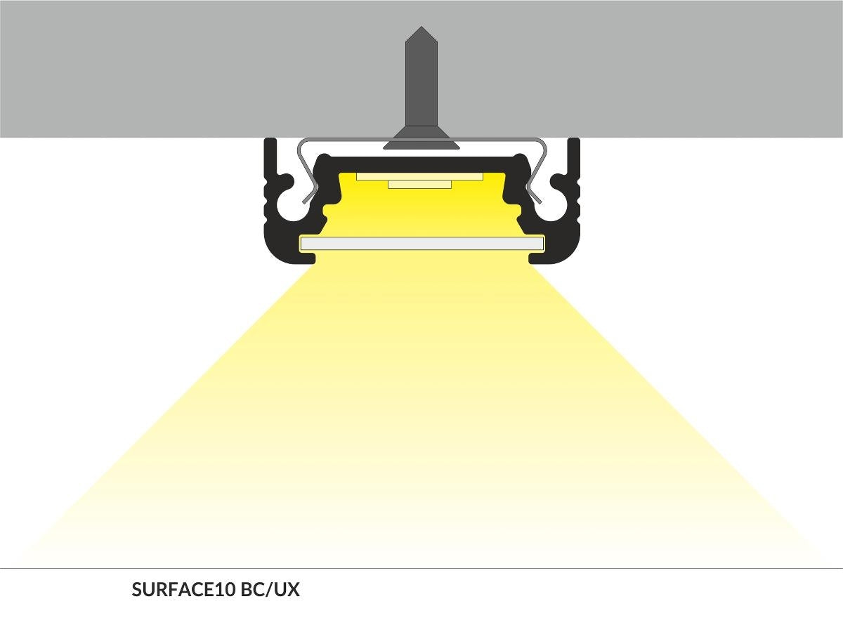 DIOFLEX Alu profil SURFACE10 BC/UX 1m 20x8mm