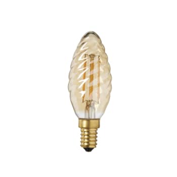 Pære LED Kerte Snoet 4W 2200K 300 lumen E14, gylden