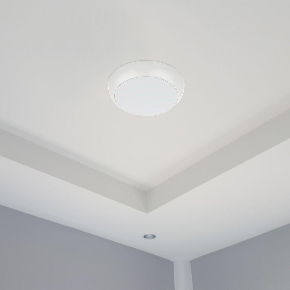 V-Tac 15W LED loftslampe med mikrobølgesensor, skumringssensor og vågelys, IP65, inkl. lyskilde