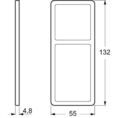 LK Fuga ramme SLIM 55 2½m - hvid