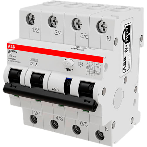Kombiafbryder HPFI C 32A, 30mA, 3P+N, DS203NC