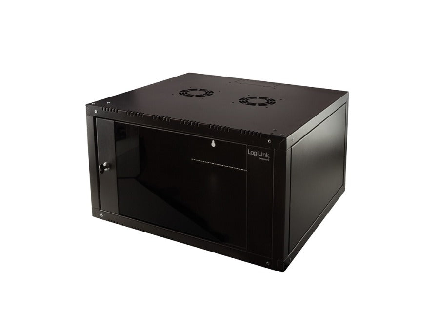 19" væg-rackskab - 6U B600xD560mm (Single) Sort