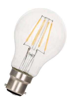 A60 Filament LED pære - 240V 5W klar, B22d sok. (2700K)