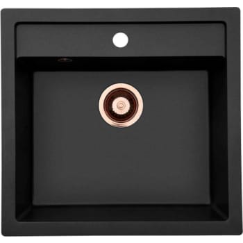 Lavabo Jupiter 60 køkkenvask, 55,6x52,6 cm, sort, kobber afløb