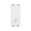 Simon 270 smal trykkontakt med lys symbol  10A - 230V mat hvid