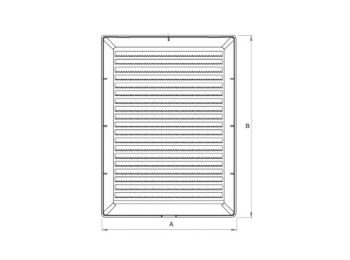 Kvadratisk ventilationsrist - 140x140mm kanal, Grå