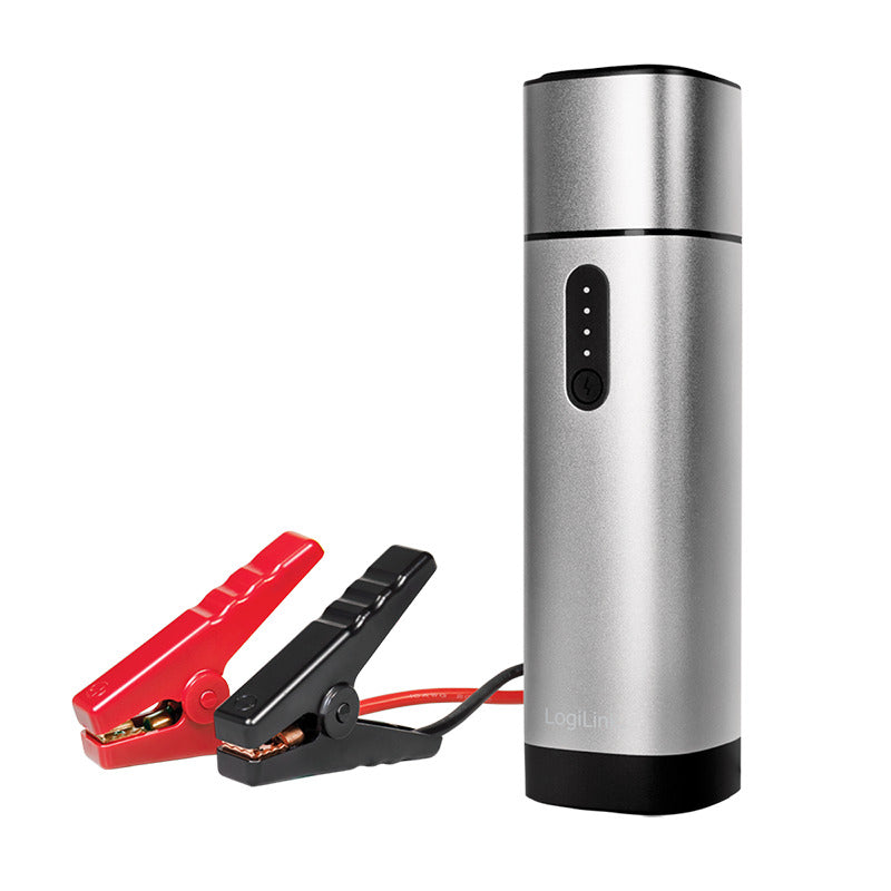 Jumpstarter med powerbank - 10.000mAh, 2xUSB-A, Grå