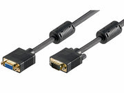 Monitorforlængerkabel - Full HD SVGA, han/hun, Sort (20m)