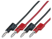 Testledningssæt - bananstik, 4mm, 30V/15A (0,61m)