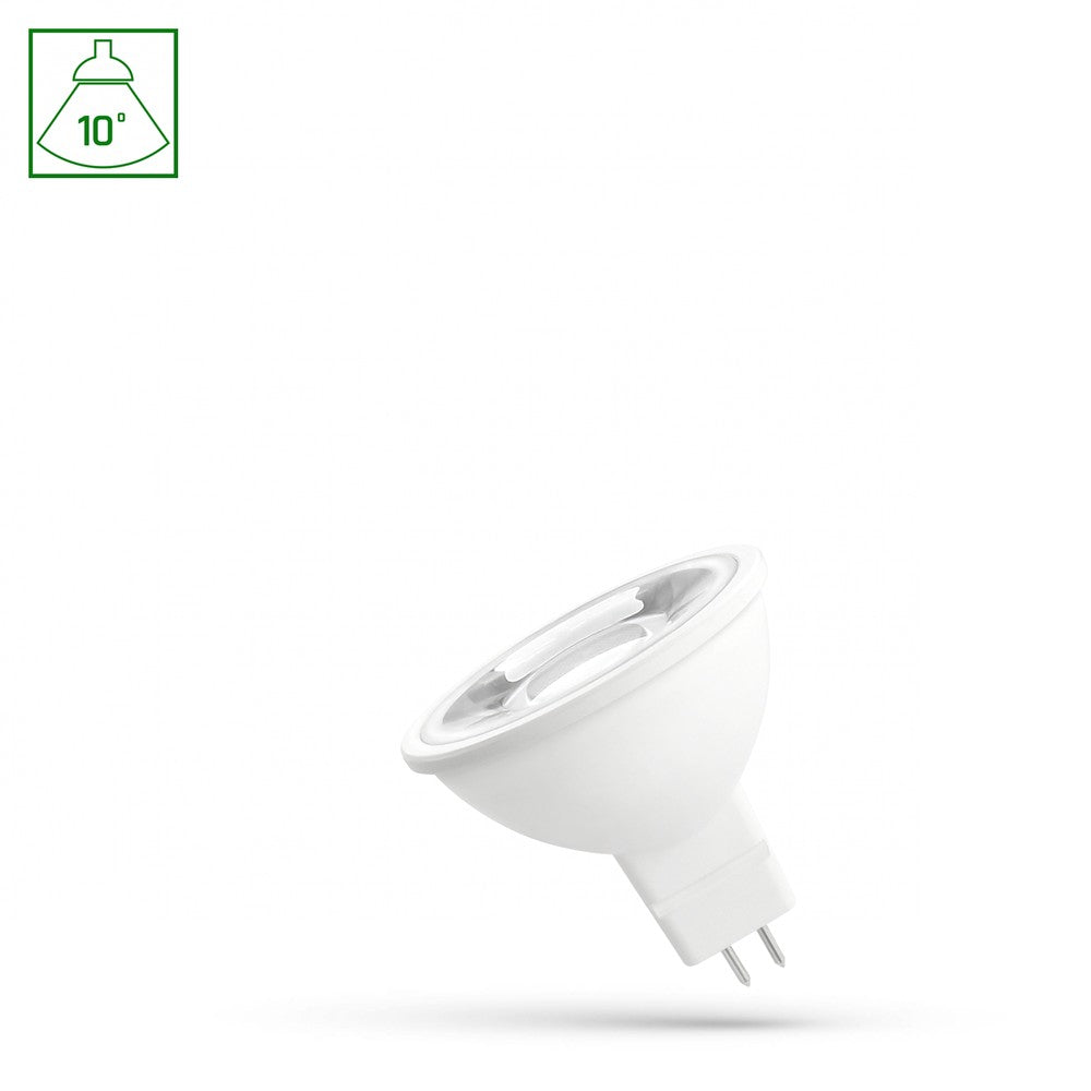 LED MR16 5W - 12V, 10°, Varm Hvid Linse, Spectrum, GU5.3 Fatning, 450lm, RA80 - Energibesparende og kraftfuld belysning til enhver belysningsbehov.