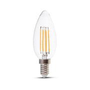 V-Tac 4W LED Kertepære - Kultråd, E14, 40W Erstatning
