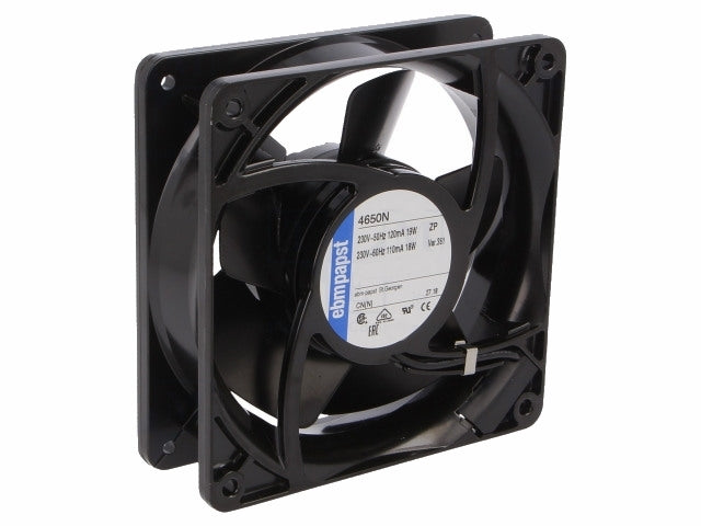 AC Blæser - 120x120x38mm 230VAC / 19W, m. glideleje