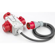 Forgrener 5P 16A 400V, udgang: 3 x CEE 5P 16A 400V