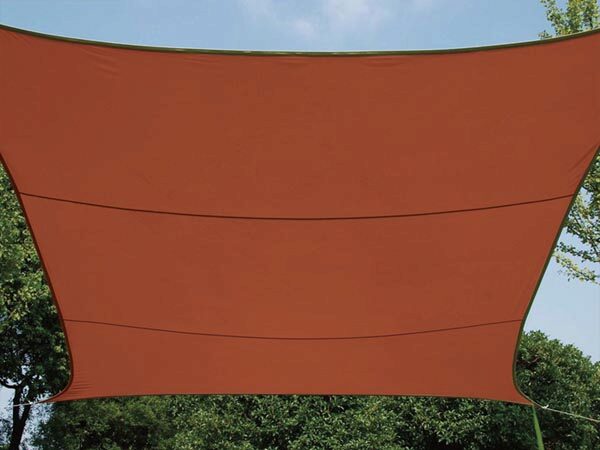 Kvadratisk solsejl - 3,6 x 3,6m, TERRACOTTA