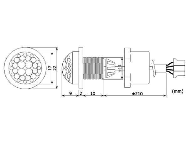 PIR bevægelsessensor - 230Vac / 800W, 100° mini til indbygn.