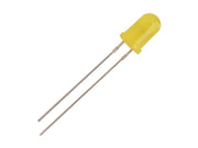 5mm 12V LED - Rund, GUL diffus (130mcd 60°)