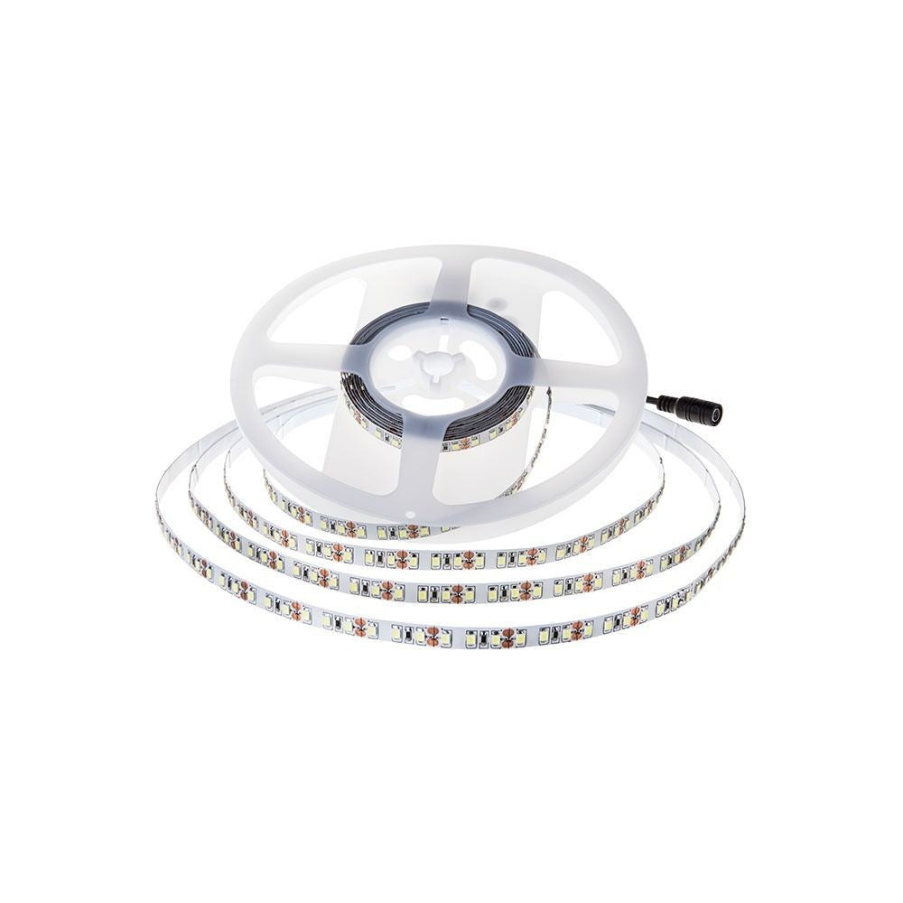 V-Tac 8W/m LED-strips - 5m, 150lm/W, IP20, 24V, 126 LED pr. meter (1200lm/meter, RA80)