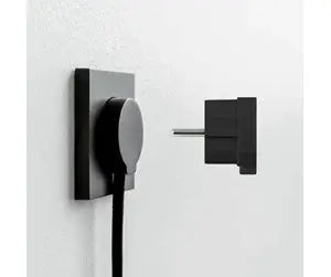 NORM flad stikprop, sort - Schuko