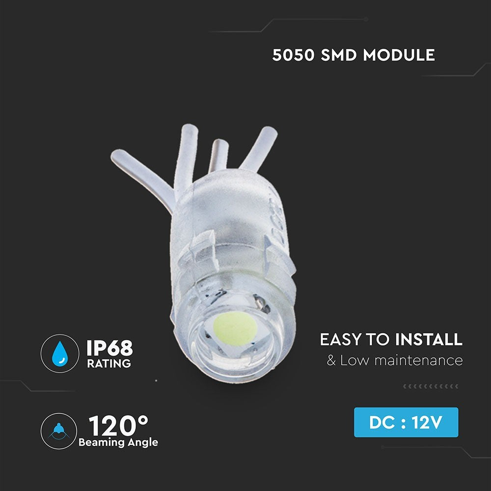 5050 Modul 0,24W - Rød, IP68 Vandtæt LED Lys med 20lm Lysstyrke, RA75.