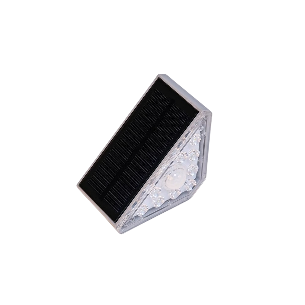 Solcelle sensor trappelys med bevægelses- og skumringssensor, IP54, 3W, 100lm - Pakke med 2 stk.