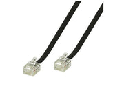 Telefonledning - 2 x RJ11(6P4C) han, Sort (3m)