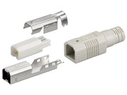 USB B hanstik - Til lodde-ledningsmontage m. kabelaftræk