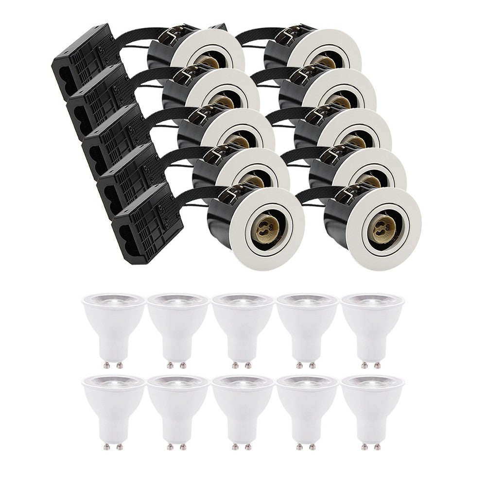 10 stk. LEDlife indbygningsspot Inno88 Udendørs - Inkl. 4,5W GU10, Hvid, IP44, godkendt i isolering