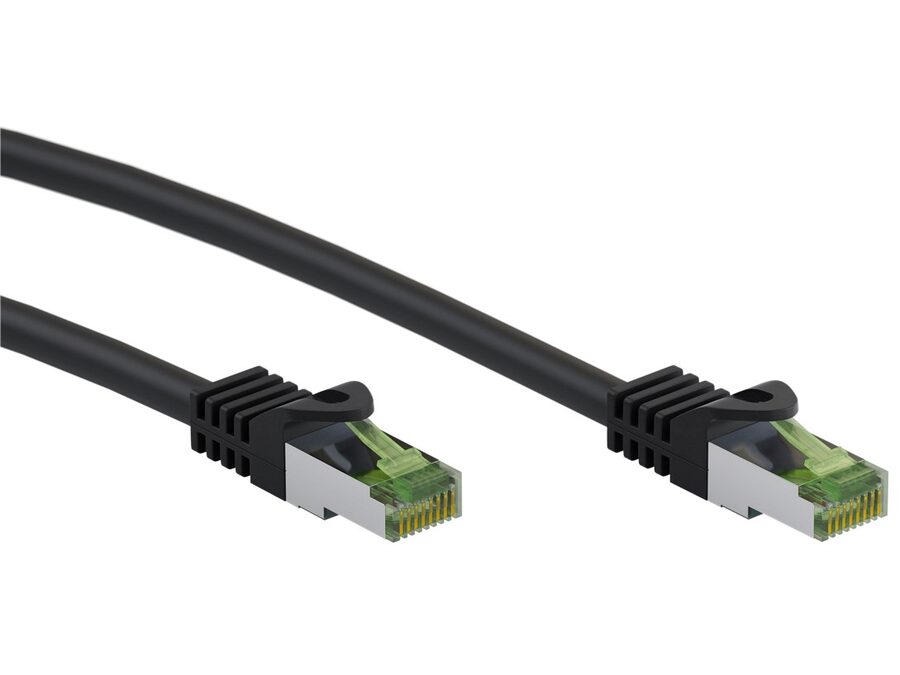 CAT8.1 netværkskabel - S/FTP (PiMF) LSZH, CU, Sort (2m)