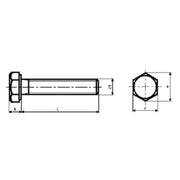 Stålbolt M20 x 50 mm, A4, DIN 933, 6-kant