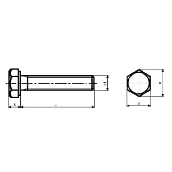 Stålbolt M20 x 50 mm, A4, DIN 933, 6-kant