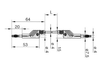 Prof. Silikone testledning, stabelbar, Gul (50cm)