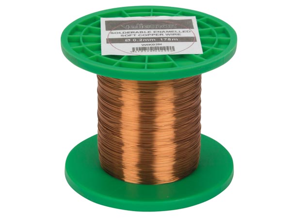 Lakisoleret kobbertråd - Ø0,2mm x 178m (97ohm)