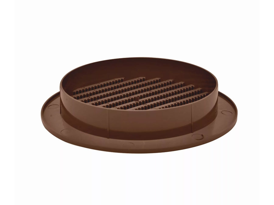 Rund ventilationsrist, ABS plast - Ø100mm, Brun