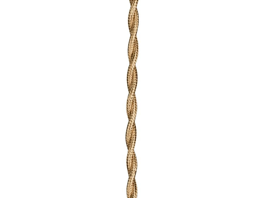 Stofledning - 2 x 0,75mm², Snoet, Metallisk Champagne (3m)