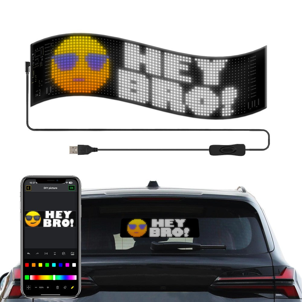 Pixel matrix panel 16x64 - Bluetooth, 5V USB Display til kreativ belysning og visning af billeder med praktisk 5V USB-input og Bluetooth-tilslutning