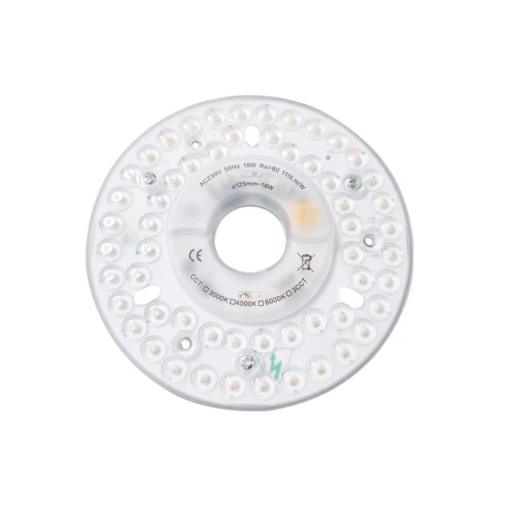 18W dæmpbar LED indsats med linser, flicker free - Erstat G24, cirkelrør og kompaktrør - Ø13 cm - 230V - RA80 - 1900lm