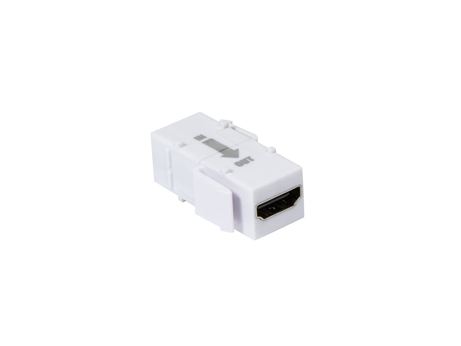 Keystone HDMI stik - 2 x HDMI hun, m. repeater, Hvid